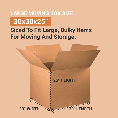 AVIDITI Shipping Boxes Large 30"L x 30"W x 25"H, 5-Pack | Corrugated Cardboard Box for Packing, Moving and Storage