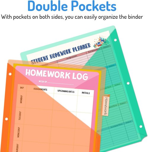 Forvencer 15 Count 3-Ring Binder Dividers - Premium Multicolor Tab Dividers with Pockets