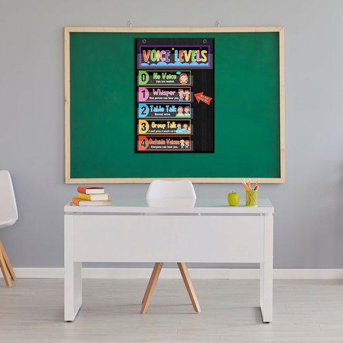 Humyoun Black Voice Level Chart for Classroom Voice Pocket Chart Classroom Decorations Noise Level Educational Sign School Decorations for Back to School Elementary Preschool Teachers Supplies