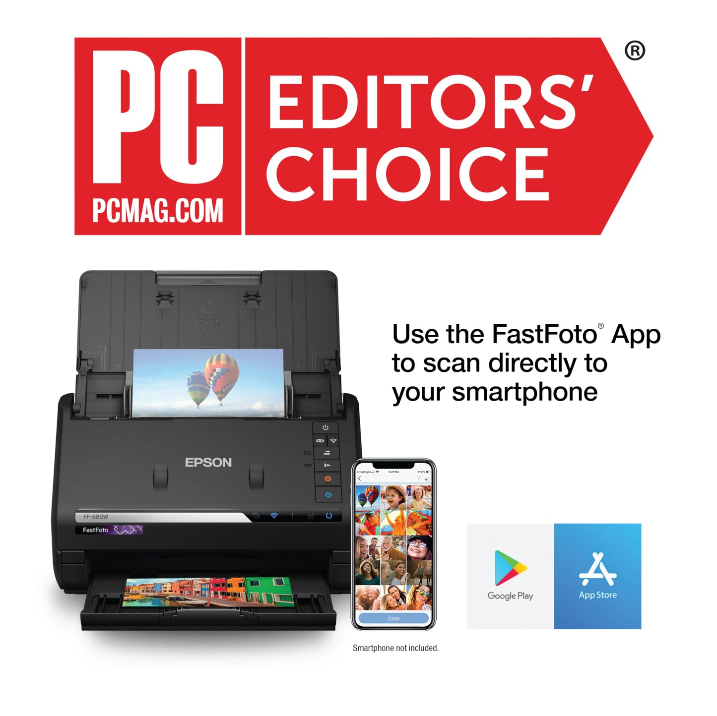 Epson FastFoto FF-680W Wireless High-Speed Duplex Photo and Document Scanner and System with USB Connect and Mobile Scanning