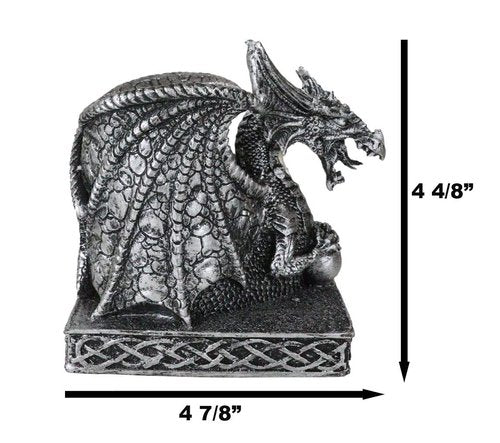Ebros Gift Shenlong Spirit Dragon Orb Stationery Holder Figurine 4.75" H Office Desktop Accessory Pen Organizer