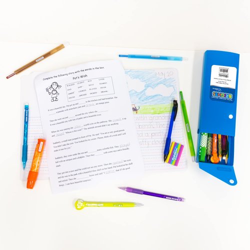 BAZIC Slider Pencil Case, Utility Storage Box Snap Closure, Bright Color Multi Purpose Organizer, 36-Pack