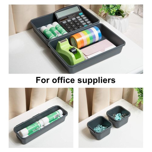 BYCY 32 PCS Desk Drawer Organizers - Interlocking Tool Boxes with 3 Sizes, Office, Bathroom, Kitchen, Makeup