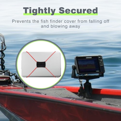 2 Pcs Fish Finder Cover Strap Secure Fishing Graph Cover Adjustable Bungee for Travel (Red)