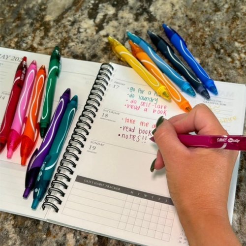 BIC Gelocity Quick Dry Gel Pens with Vivid colors and Smooth Writing, 0.7 mm Medium Point, 12-Count in Assorted Ink