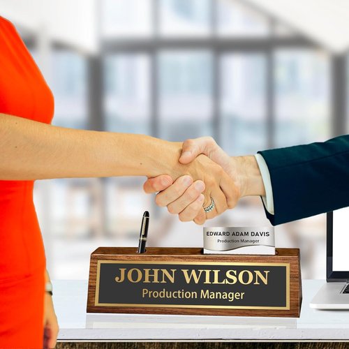 Custom Wooden Desk Name Plaque - Personalized Office Accessories for Coworkers, Managers & Teachers