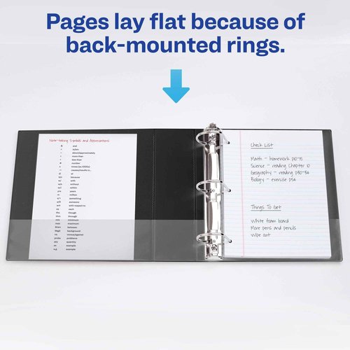 Avery Durable 3 Ring Binder, 5" One Touch EZD Rings, Label Holder, 1 Black Binder (08901)