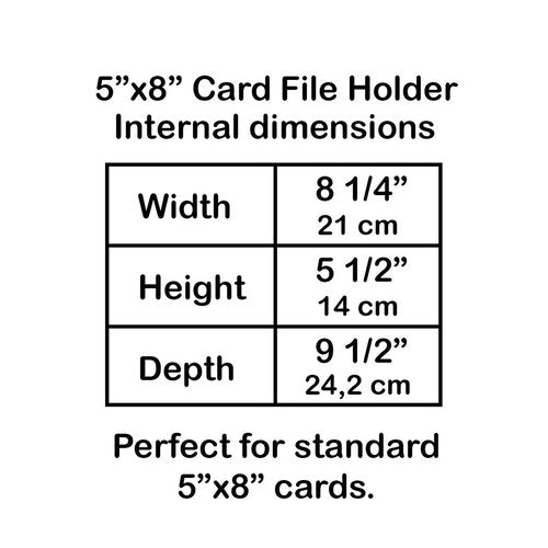 Acrimet 5 X 8 Card File Holder Organizer Box Metal Base Heavy Duty (AZ Index Cards and Divider Included) (Gray Color with Clear Crystal Plastic Lid Cover)
