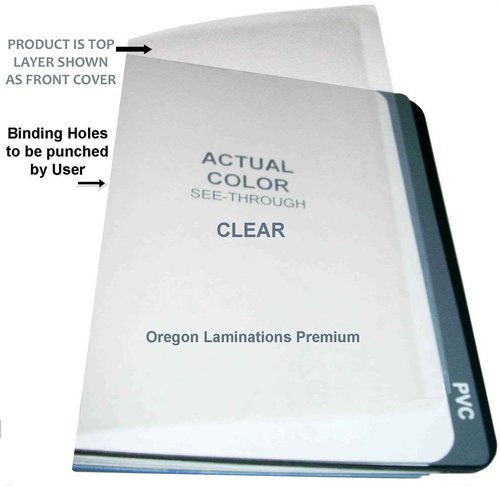 Clear Plastic Report Binding Covers 11 x 17 inch x 10 mil (279mm x 432mm x 250 microns) [pk of 100] unpunched Standard Letter Size Sheets, Square Corners