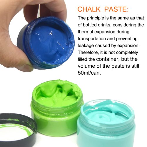 BOOLOOEN 15 Jars Chalk Paste Paint Set, Fabric Silk Screen Printing Ink Adhesive Stencil Paint, DIY Home Decor Mesh Transfers Paste Painting on Wood, Chalkboard, Furniture, Crafts Art Paste Supplies