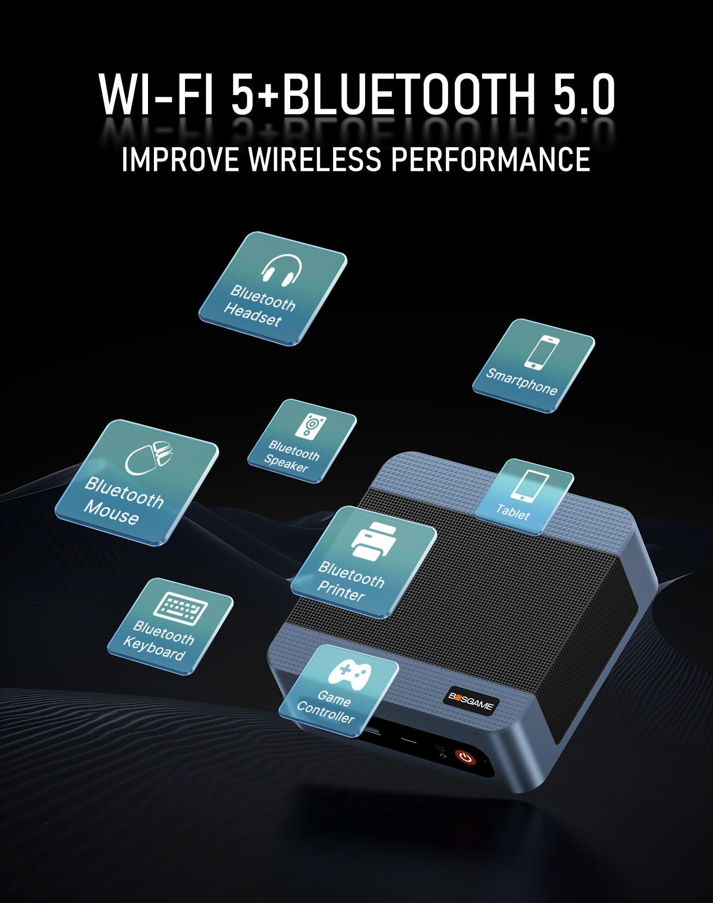 BOSGAME E5 Multi-Functional Mini PC, Ryzen 3 5300U 4C/8T, 11 Pro Dual LAN 2.5GbE Desktop Computers, 16GB DDR4 1TB PCIe SSD, Triple Displays 4K 60Hz, HDMI 2.0, DisplayPort, USB-C, Wi-Fi 5, BT 5.0