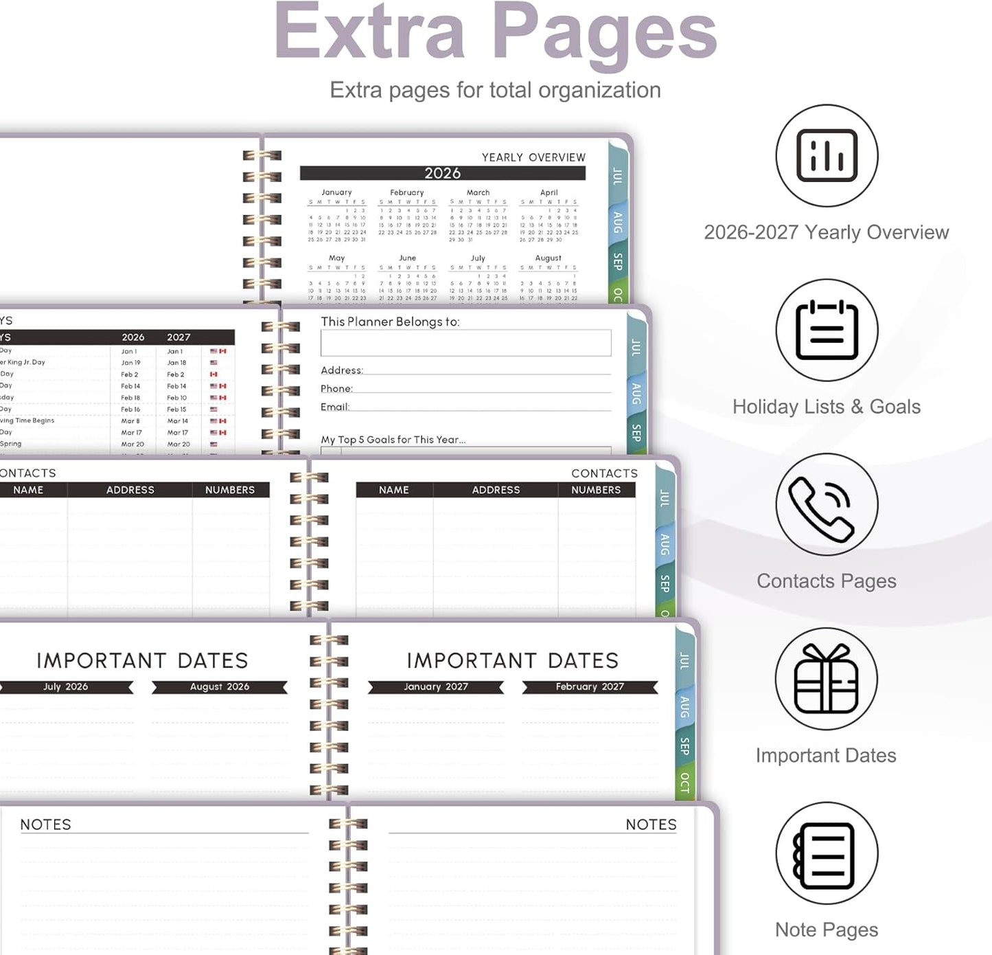 Academic Planner 2026-2027 | Weekly & Monthly Calendar | Daily Agenda Book - Letter Size (8.5'' x 11'')