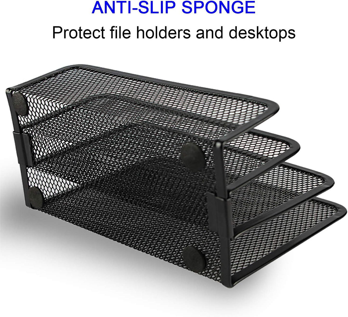 Skiennix Desk Mail Organizer - 3 Vertical Metal Mesh Compartments for Home & Office | File Holder & Letter Sorter