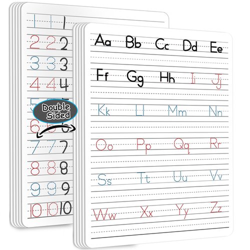 24pcs Dry Erase Board with Lines Handwriting Practice for Kids Letter Alphabet Tracing Thickened Whiteboard Classroom Must Haves Double Sided Teacher Learning Tool Portable Drawing Learning 12" x 9"