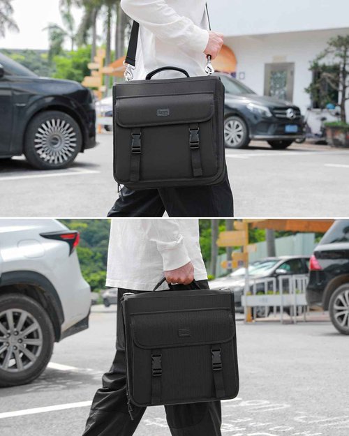 Banero 3" D-Ring Zipper Binder with 700+ Sheets Capacity, 3-Ring Zip Up Binder with Shoulder Strap for School, College, Office, Compatible with 13" MacBook & 12.9" Tablet (Black)