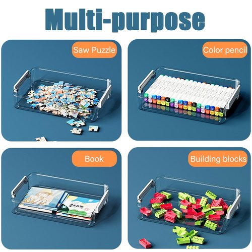 2 Pack 5.5qt 9 x 13 Clear Plastic Storage Box with Snap-Tight Latch, Stackable Organizer Container for A4 Files, Photos, Documents, Scrapbook, Crafts, and Art Supplies,Clear Storage Box With Lids