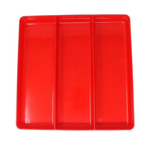 JSP Manufacturing Black & Red Stackable Lightweight 3 Compartment Organizer Tray Kit (1)