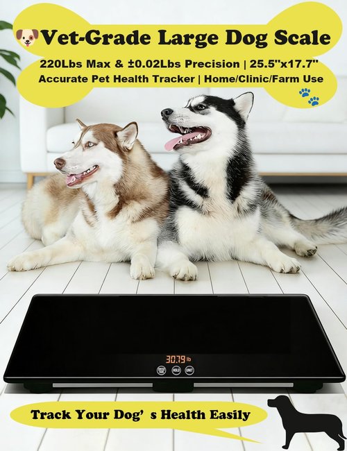 ONE-MI Dog Scales for Large Breeds - Heavy Duty 220 lbs Digital Veterinarian Scale | Precision ±0.02 lb, Black