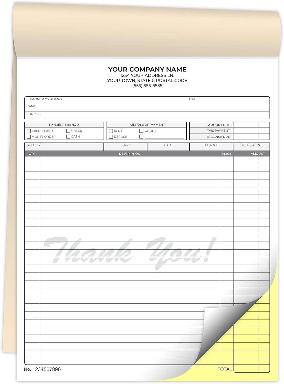 **Regine Switzerland Custom Carbonless NCR Books - 2-Part Duplicate Invoices & Receipts | 300 Sets**