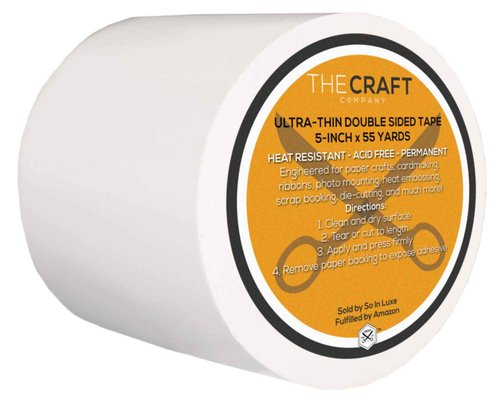 The Craft Co. Premium 5" Ultra-Thin Crafting Tissue Tape, Double-Side, Permanent, Paper Crafts, Die-Cutting, Scrap Booking, Heat Embossing, General Use [5-Inch x 55 Yards]