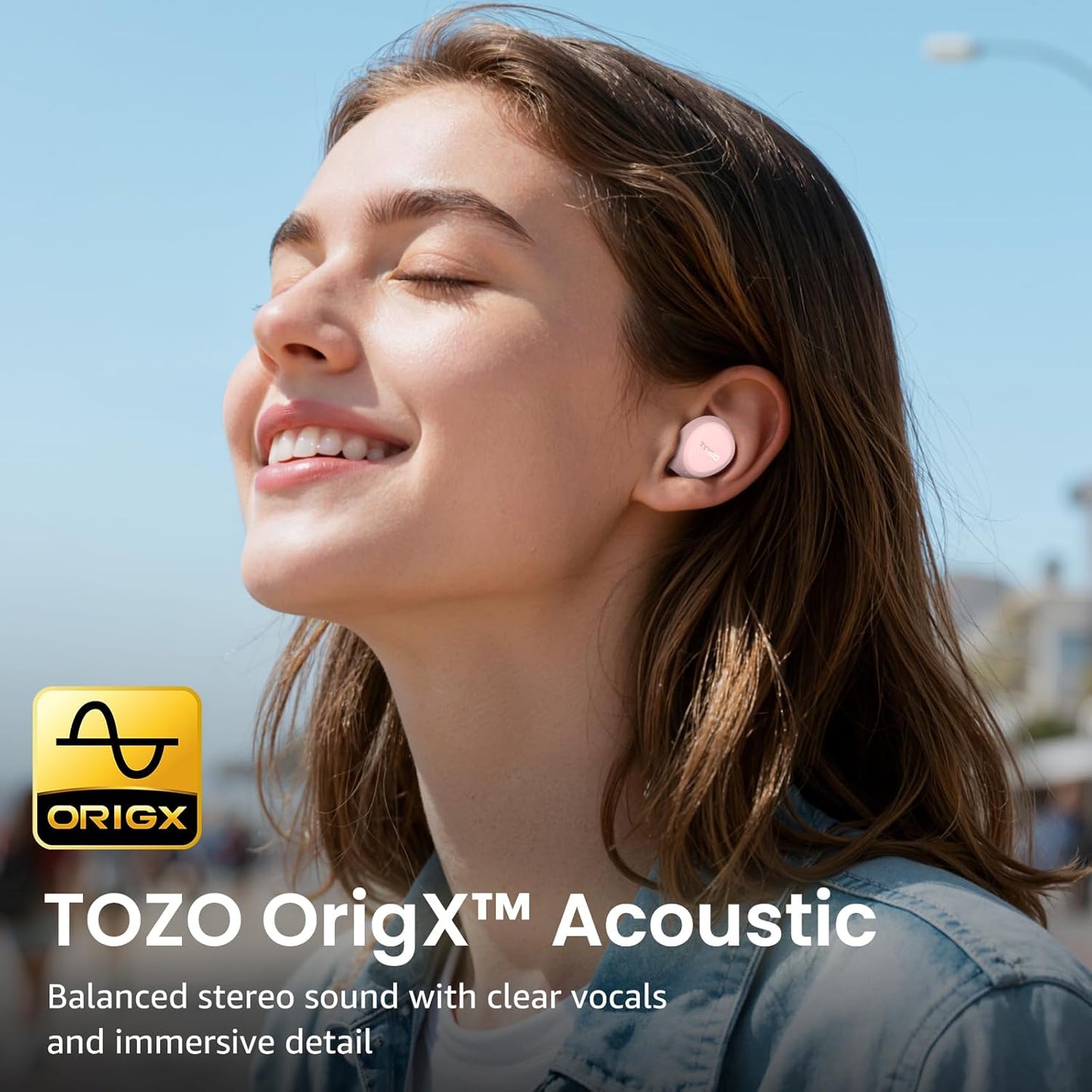TOZO A1 Wireless Earbuds - Bluetooth 5.3, IPX5 Waterproof, Immersive Sound & AI Call Mics | Custom EQ
