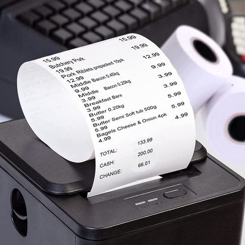 PAPRMA 2 1/4'' x 50' Thermal Receipt Paper 50 Rolls, 2.25x50ft Receipt Roll Cash Register Paper - For Credit Card Machine POS Terminal Clover Mini Verifone