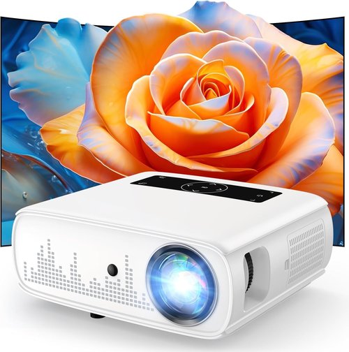 GROVIEW 1080P WiFi Bluetooth Projector - 15000 Lux Brightness, 300'' Screen, 4K Support | Compatible with HDMI, USB, PS5