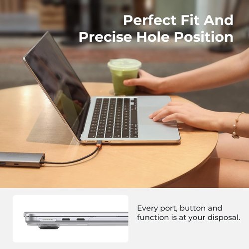 EooCoo MacBook Air 15 Inch Case - Transparent Hard Shell Cover with Smooth Shiny Surface | Model A3448 A3241 A3114 A2941