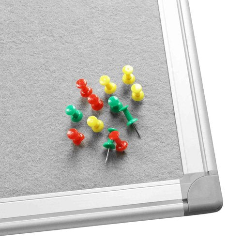 36x24-Inch Gray Felt Bulletin Board with Silver Aluminum Frame – Perfect for Home, Office, and Classroom
