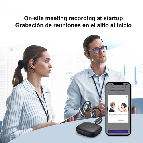 MINISO MS162 AI Translation Earbuds Real Time, 3-in-1 Translator Earbuds 135 Language&Accents OWS Bluetooth 5.4 Open Ear Headphones 50H Playtime for iOS & Android, Travel Business Learning (Pink)