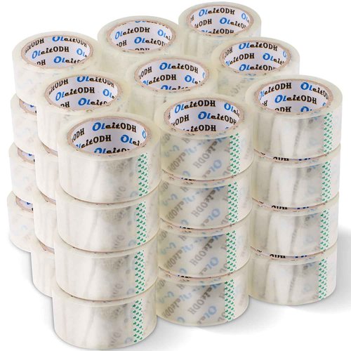 Oleitodh 24 Rolls Clear Packaging Tape Bulk, 3" X 55 yd Shipping Tape Bulk, Total 1320 Yards, 2.7 mil, 3" Core, Heavy Duty Packing Tape Refills for Moving Boxes, Package, Mailing