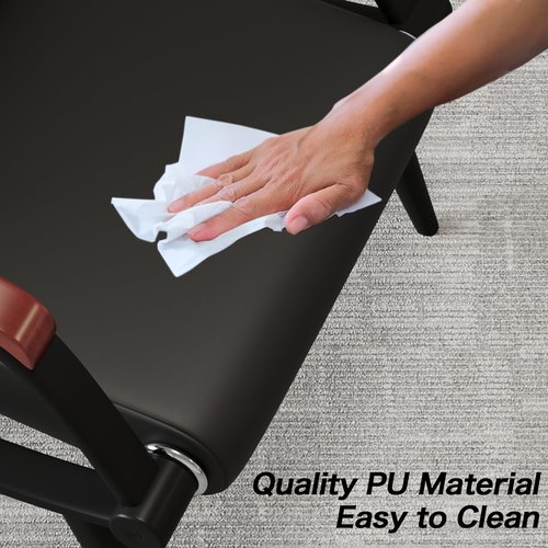 wonline Waiting Room Chairs, Office Furniture Reception Chairs with Arms, Leather Chairs is Suitable for Clinic,Airport,Hospital,Barber,Salon,Bank-Black