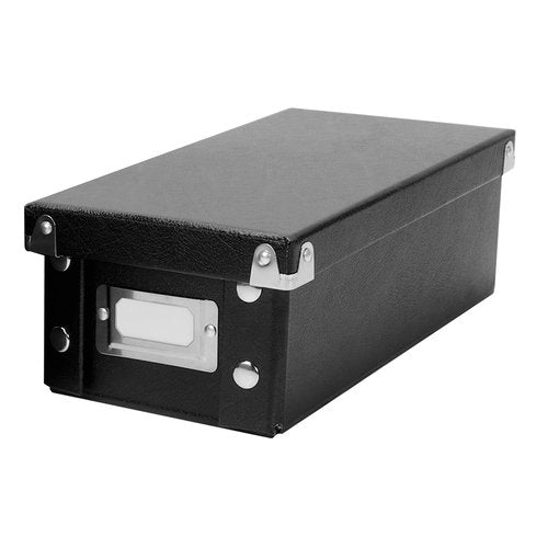 Snap-N-Store Index Card Holder Storage Box - Collapsible Organizer Box fits 1100 Flash Cards - Business, Recipe, or Note Card - 4 x 6, 2 Pack, Black