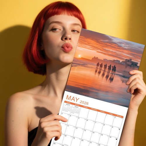 Gannyfer Calendar 2025-2026, July 2025 to December 2026, 18 Months Wall Calendar 2025-2026, Large Wall Calendar Size 12" x 24"（opened）, Perfect as Gifts for Friends, Family or Colleagues (Beaches)
