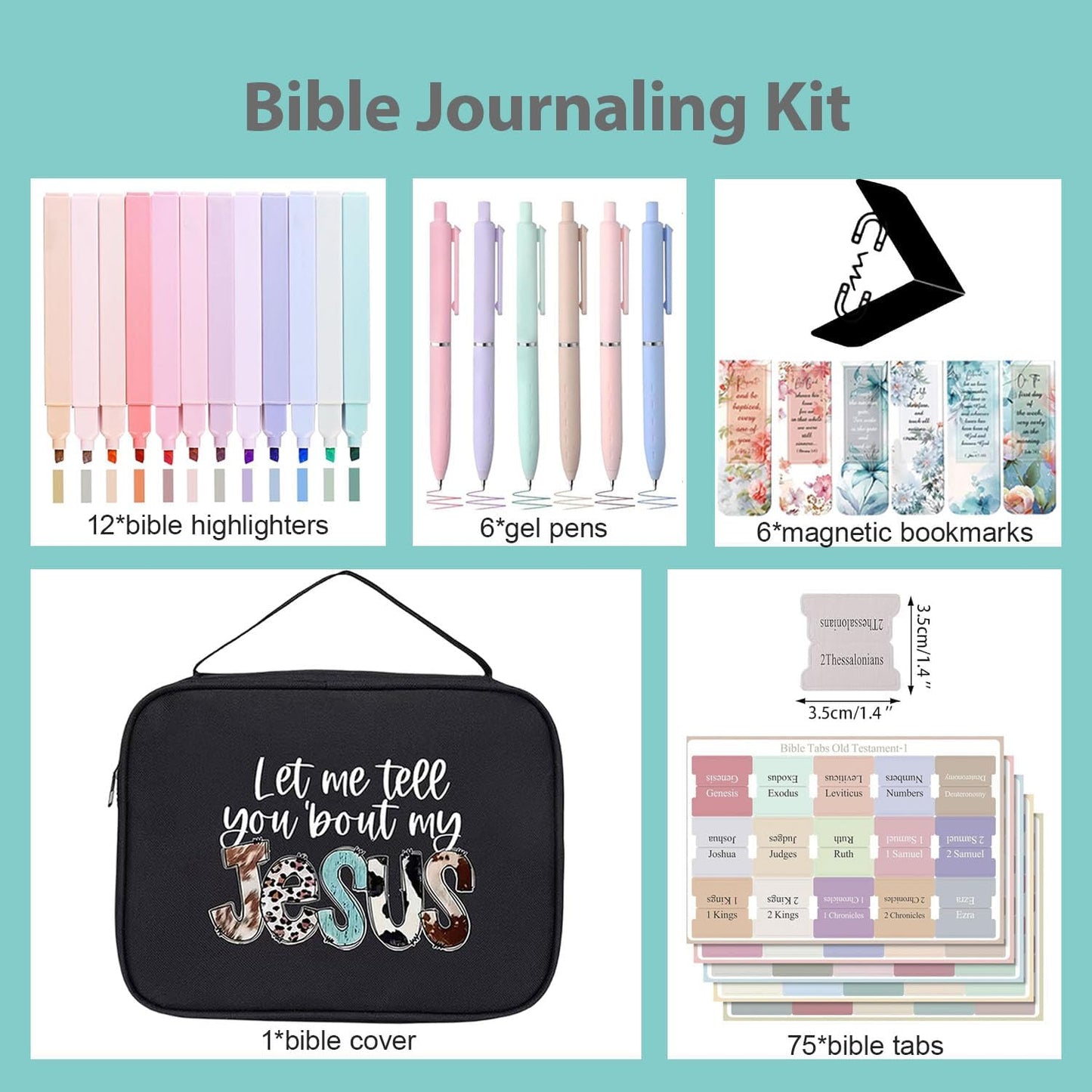 Skiennix Bible Cover for Women & Girls - Durable Case with Handles | All-in-One Bible Journaling Kit