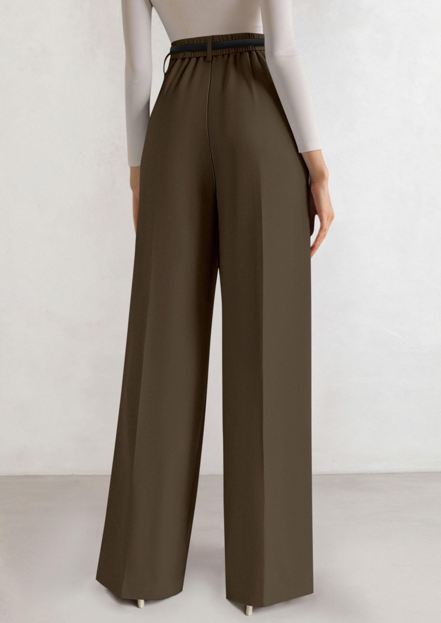 PRETTYGARDEN Womens Wide Leg Dress Pants 2026 Business Casual Flowy Work Palazzo Pants High Waisted Slacks Trousers (Coffee,Small)