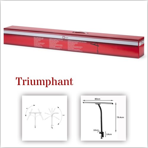 BARMIKA Bright Office Desk Lamp with Clamp, Dimmable LED Workbench Light with Touch Control, Adjustable Arm, Smart Architect Lamp for Desk, Tall Clamp Light for Office, Computer Monitors, Black