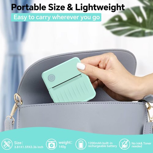 Label Maker Machine with Tape – Bluetooth Thermal Label Printer, Mini Sticker Maker for Home, Office, School & Small Business, Includes 2 Rolls of Label Paper