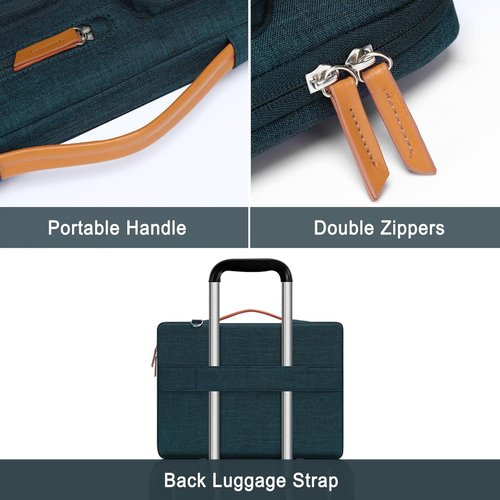 MOSISO 360 Protective Laptop Shoulder Bag - Compatible with 13-13.3 Inch MacBook Pro & More | Teal Green