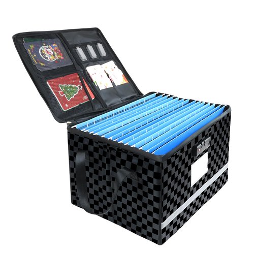 ZHSX File Box with Lock,Waterproof Anti-Theft Important Document Organizer, Collapsible File Organizer with Handle, Portable Home Office Storage Cabinet for Hanging Letter/Legal Folder