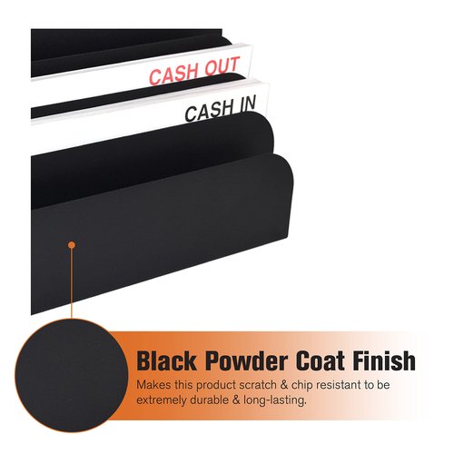 BankSupplies STEELMASTER 6 Slot File & Desk Organizer - Paper Organizer - Black Powder Coat Finish - Scratch & Chip-Resistant - Forms, Applications, Deposit Slips & Checks