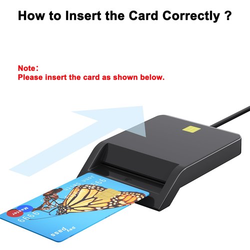 CAC Card Reader Military, USB Smart Card Reader, DOD Military USB Common Access CAC Compatible with Mac OS, Win