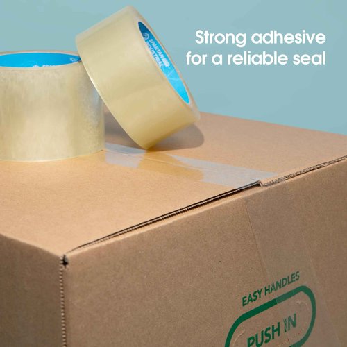 Spartan Industrial - 3" X 60 yd Clear Packing Tape Rolls - 24 of Wide Heavy Duty Tape for Packing, Moving, Shipping, and More - 2.7 Mil