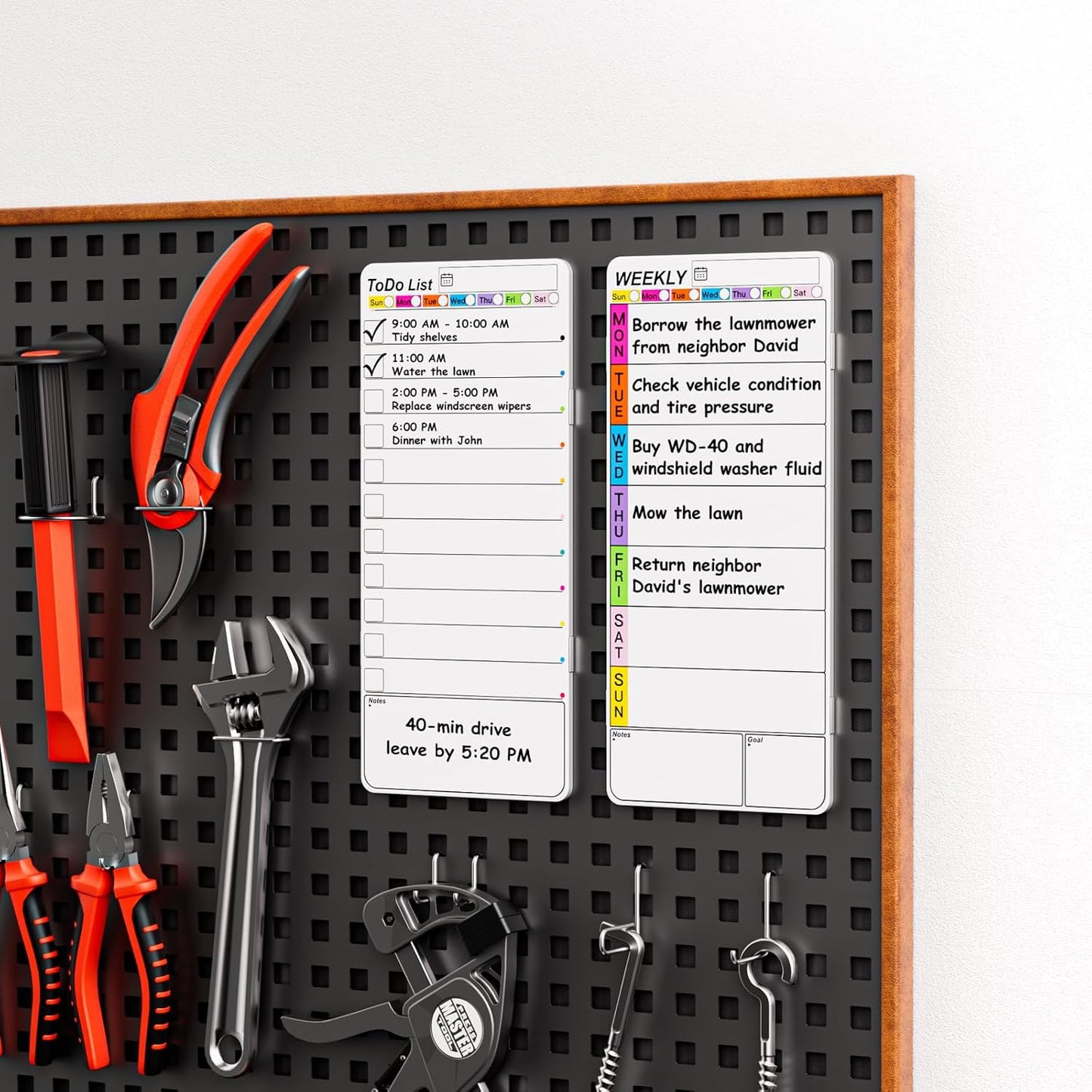 Skiennix Magnetic Monitor Memo Board - Dry Erase Weekly Planner & Daily To-Do List | Home & Office Use