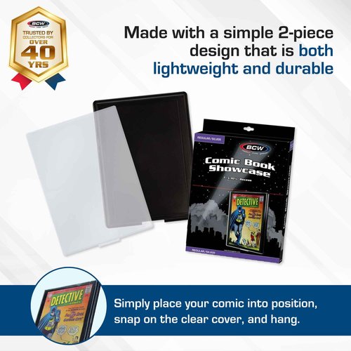 BCW Comic Book Showcase Frame | Current/Modern Age Comic Book Display Frame | Comic Book Showcase Display Case | Comic Book Holder Picture Frame | Comic Book Frames for Wall (Silver Age, 5 Pack)