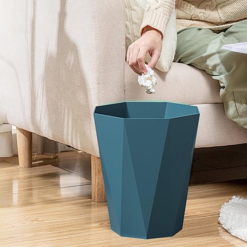 Regine Switzerland Bathroom Trash Can - 1.8 Gallon Small Waste Basket for Bedroom & Office | 2 Pack Blue & Black