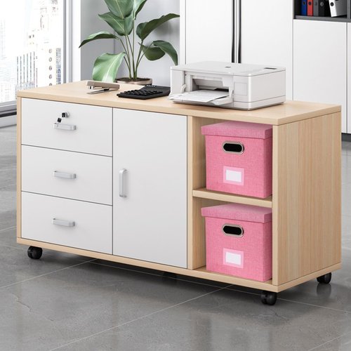 Tcbelosion Portable File Organizer Box with Lid, Filing Box with Handle, Multi-Label Slots, Perfect for Office/Home/Decor (Pink)