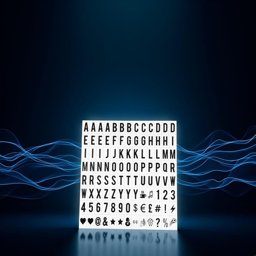 Skiennix 104-Piece Black Cinematic Lightbox Replacement Letters & Numbers | Perfect for A4 Message Boards (65.4x35mm)