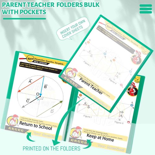 PerKoop 72 Pcs Take Home Folders Bulk Parent Teacher Communication Folder with 2 Pockets Plastic Homework Folder for Student Parent Teacher Classroom Back to School Supplies 11.73 x 9.45'' (Green)
