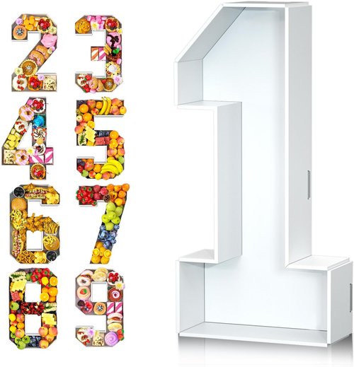 Paready 13.78" Fillable Cardboard Number 1 - Charcuterie Foam Board for 1st Birthday & Anniversary Decor